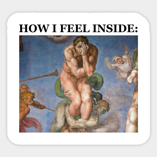 Michelangelo Art Meme Renaissance Meme Autocollant Teepublic Fr