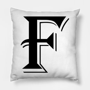 Black Letter F in vintage style Pillow