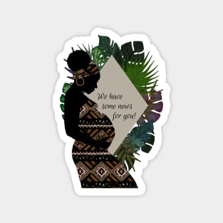 African Woman Baby Announcement | Cherie's Art(c)2021 Magnet