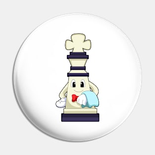 Chess piece King as Waiter with Towel Pin