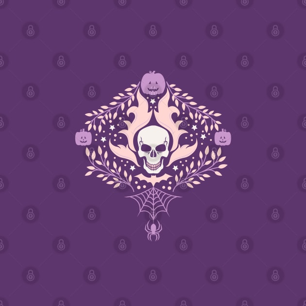 Damask Halloween - Wisteria by latheandquill