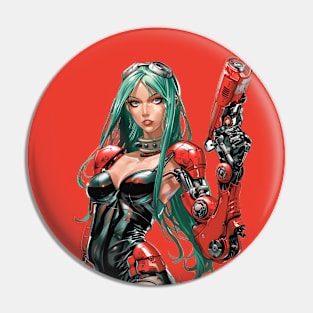 Cyberpunk woman Pin