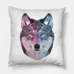 Colourful Geometric Wolf Pattern Pillow