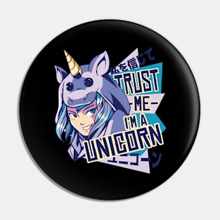 Unicorn Anime Girl Pin