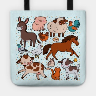 Cute farm animals illustration Tote