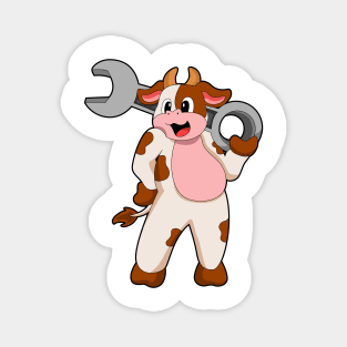 Cow as Mechanic with Wrench Magnet