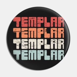 TEMPLAR | Vintage Crusader Text Pin