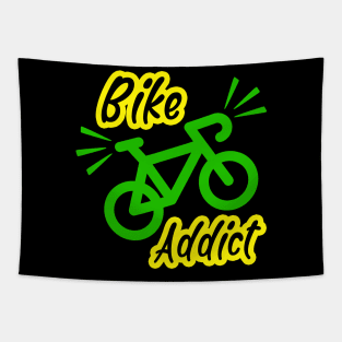 Bike addict, funny cyclist bicycle design Tapestry