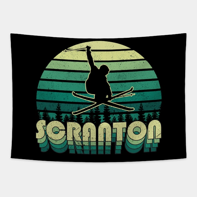 Scranton ski 3d retro design Tapestry by NeedsFulfilled