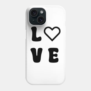 Love Heart Black Phone Case