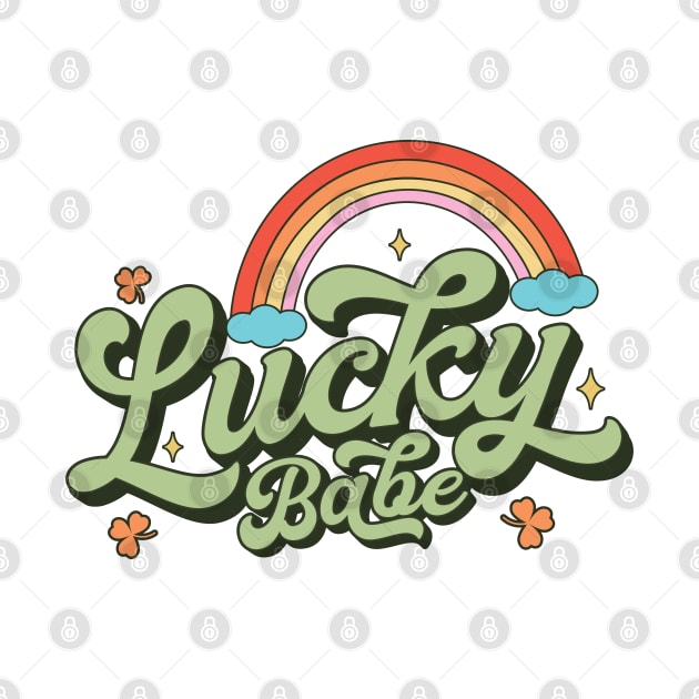 Retro Lucky Babe Rainbow St Patricks Day by Fitastic