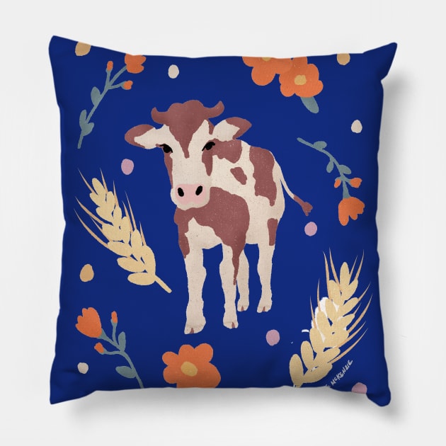 Baby Brown Holstein Calf Pillow by Annelie