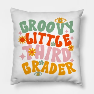 Groovy Little Third Grader First Day of School Pillow