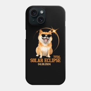 Total Solar Eclipse 2024 Funny Dog Phone Case