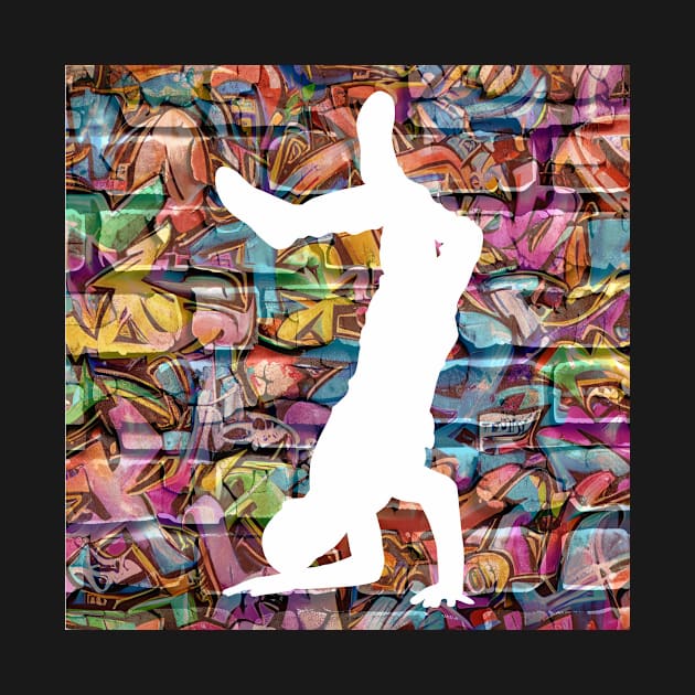 Break Dancer on Graffiti Background 14 by Jay Major Designs