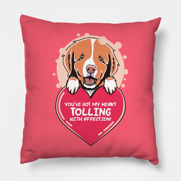 Toller Valentine You've Got My Heart Tolling With Affection Pillow by welovetollers