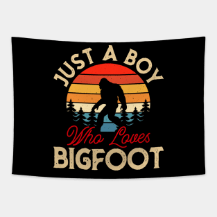 Just A Boy Who Loves Bigfoot Tapestry