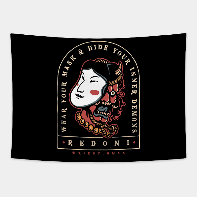 Hannya Demon III Tapestry by RedOni Clothing