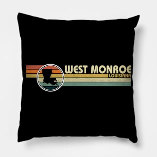 West Monroe Louisiana vintage 1980s style Pillow
