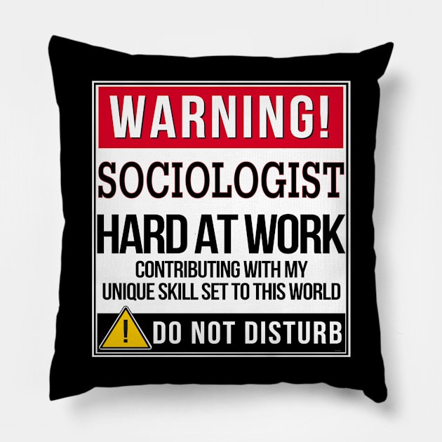 Warning Sociologist Hard At Work - Gift for Sociologist in the field of Sociology Pillow by giftideas