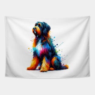 Vibrant Drentsche Patrijshond in Colorful Splash Art Style Tapestry