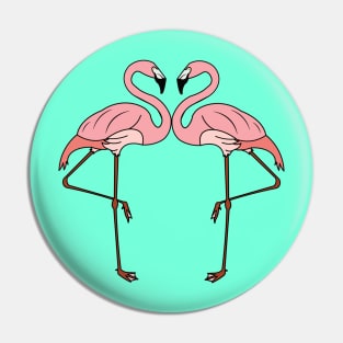 Double Trouble Tropical Pink Flamingo Pin