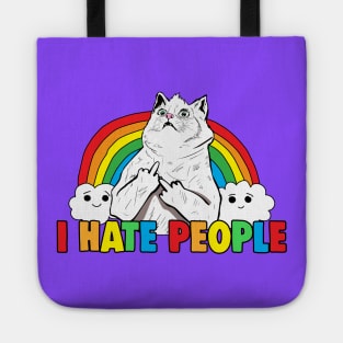 Fluff Off Rainbow Cat Hates People Tote