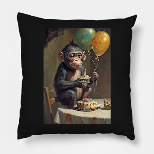 Chimpanzee Birthday Card Pillow