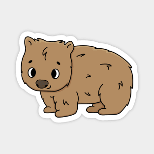 Fluffy isolated cute outline brown Australian Common wombat Magnet