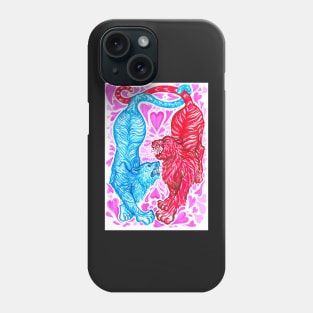 Psychedelic Snarling Tigers Phone Case