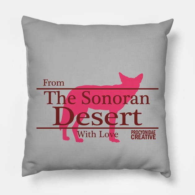 From the Sonoran Desert with Love I Coyote Pillow by ProcyonidaeCreative