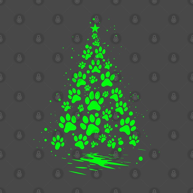 Dog Lover Paw Print Christmas Tree 5 by taiche