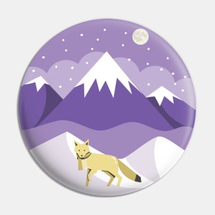 Snow Scene with Fox Pin