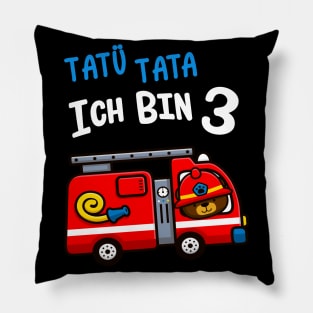 Kinder 3. Geburtstag Feuerwehrauto Jungen 3 Jahre Pillow