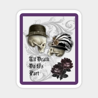 Gothic Couple in Love Skulls Magnet