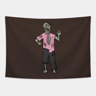 Creepy Zombie Digital Illustration Tapestry