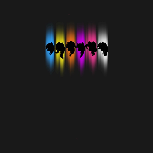 Mane Six Silhouette by idkartist