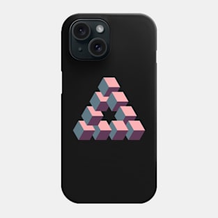 Optical illusion triangle #3 - pink & purple Phone Case