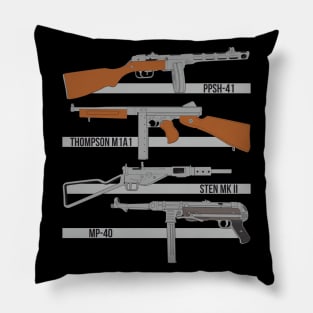 Submachine guns of the Second World War ( color version ) Pillow