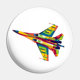 SU-35 Flanker in Pop Art Pin