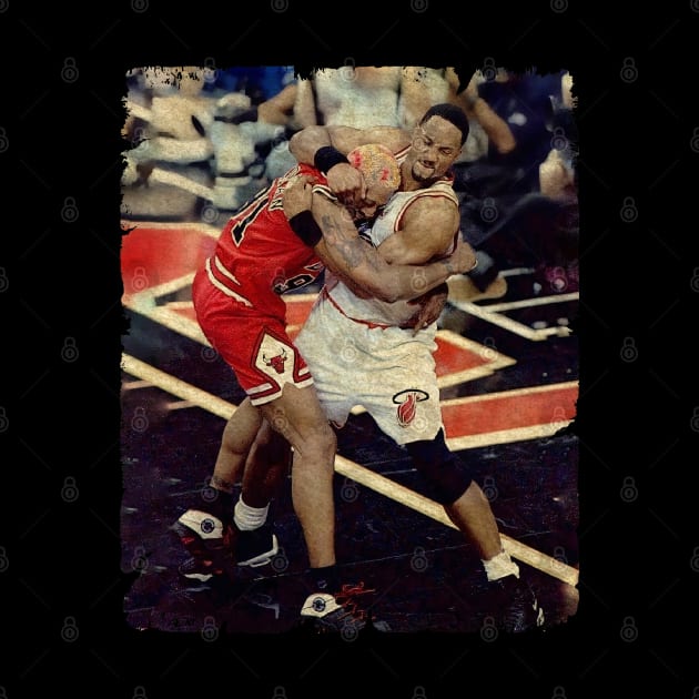 Alonzo Mourning vs Dennis Rodman, 1995 by Wendyshopart