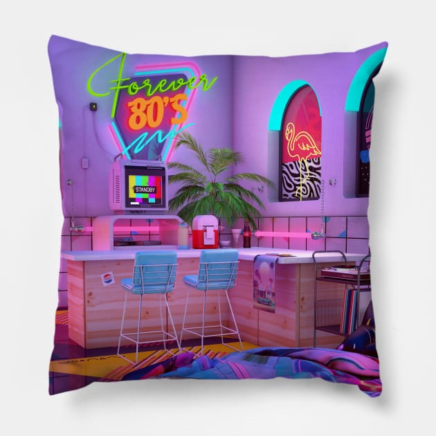 Forever 80s Pillow by dennybusyet