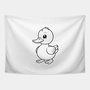 Cute Baby Duck Animal Outline Tapestry