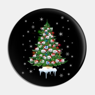 Golf Ball Christmas Tree TShirt Golfers Golfing Player Gift Pin