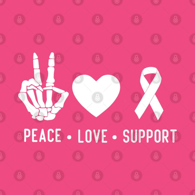 Peace Love support breast cancer awareness by Aymoon05