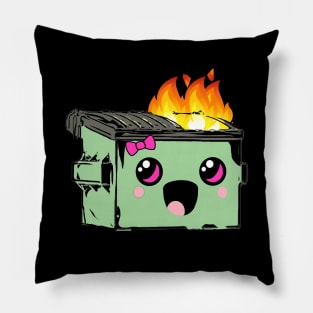 Kawaii Dumpster Fire Pillow