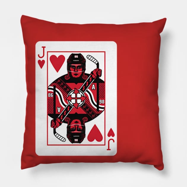 Jack Hughes Jack Of Hearts Pillow by stevenmsparks