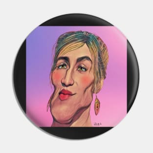 Ruby Red Lips - Funny Face - Caricature Pin