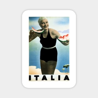 ITALIA Holidays Beach Seaside Art Deco Retro Vintage Italy Travel Magnet