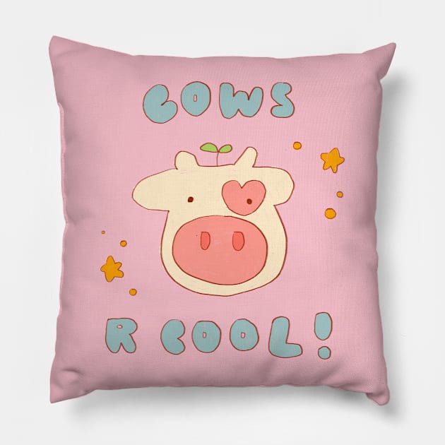 Cows R Cool Pillow by maiadrawss